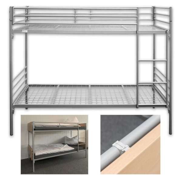Metall-Etagenbett-Doppelstockbett ERIK mit Holzverkleidung