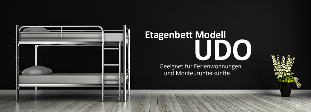 Etagenbett Modell UDO - geeignet für Ferienwohnungen und Monteurunterkünfte