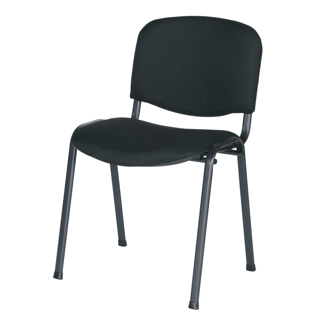 Polsterstapelstuhl - schwarz Stoff Polsterstapelstuhl, Gestell schwarz, Bezug schwarz