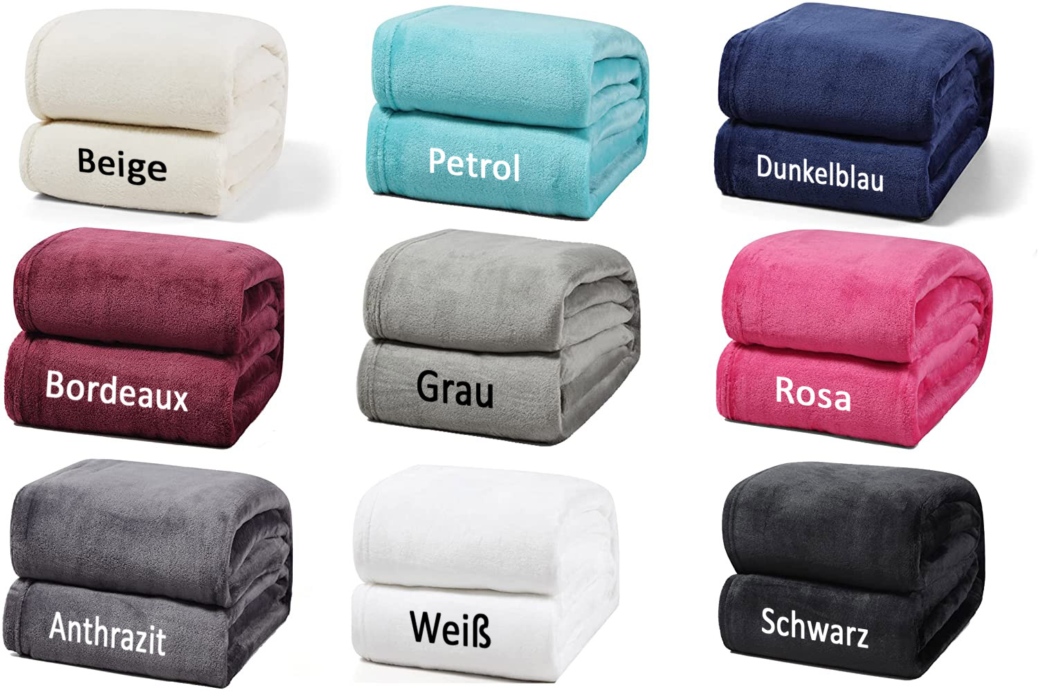 Kuscheldecken verschiedene Farben und Größen kaufen