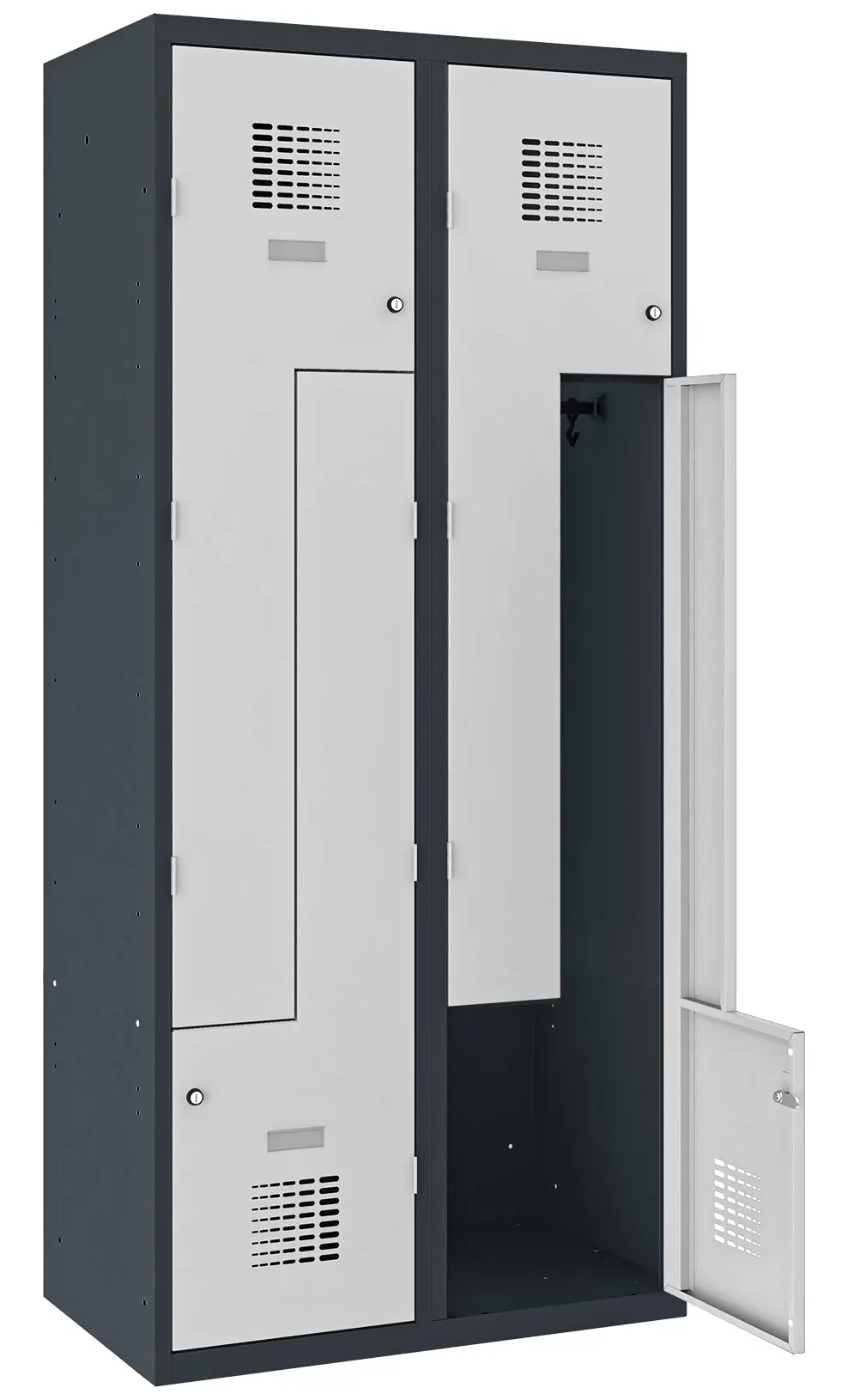 Z-Kleiderspind V2 - Anthrazitgrau und Lichtgrau Z-Kleiderspind V2 - Anthrazitgrau und Lichtgrau