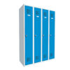 Kleiderspind 4 Türen - Metallspind blaue Türen