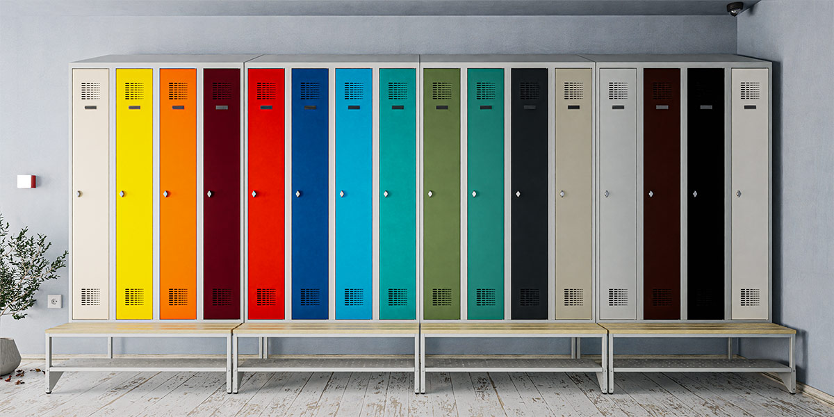 Metallspinde für Schulen in verschiedenen Farben kaufen