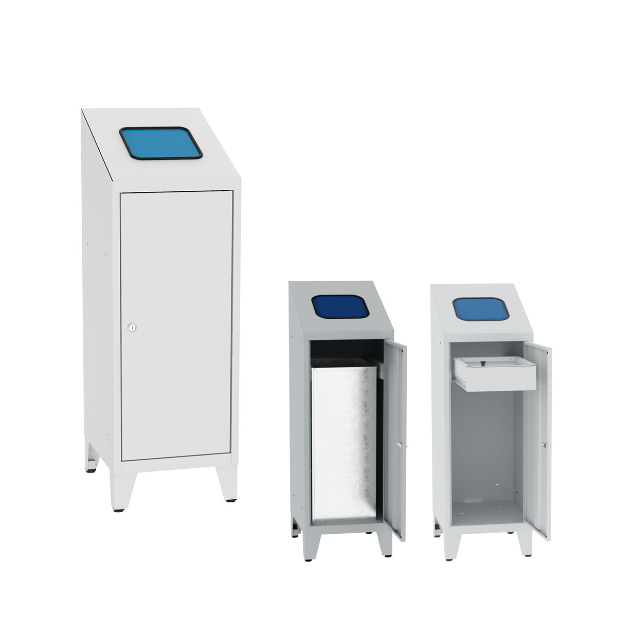 Abfallbehälter aus Metall - 1 Kammer Abfallbehälter aus Metall - 1 Kammer