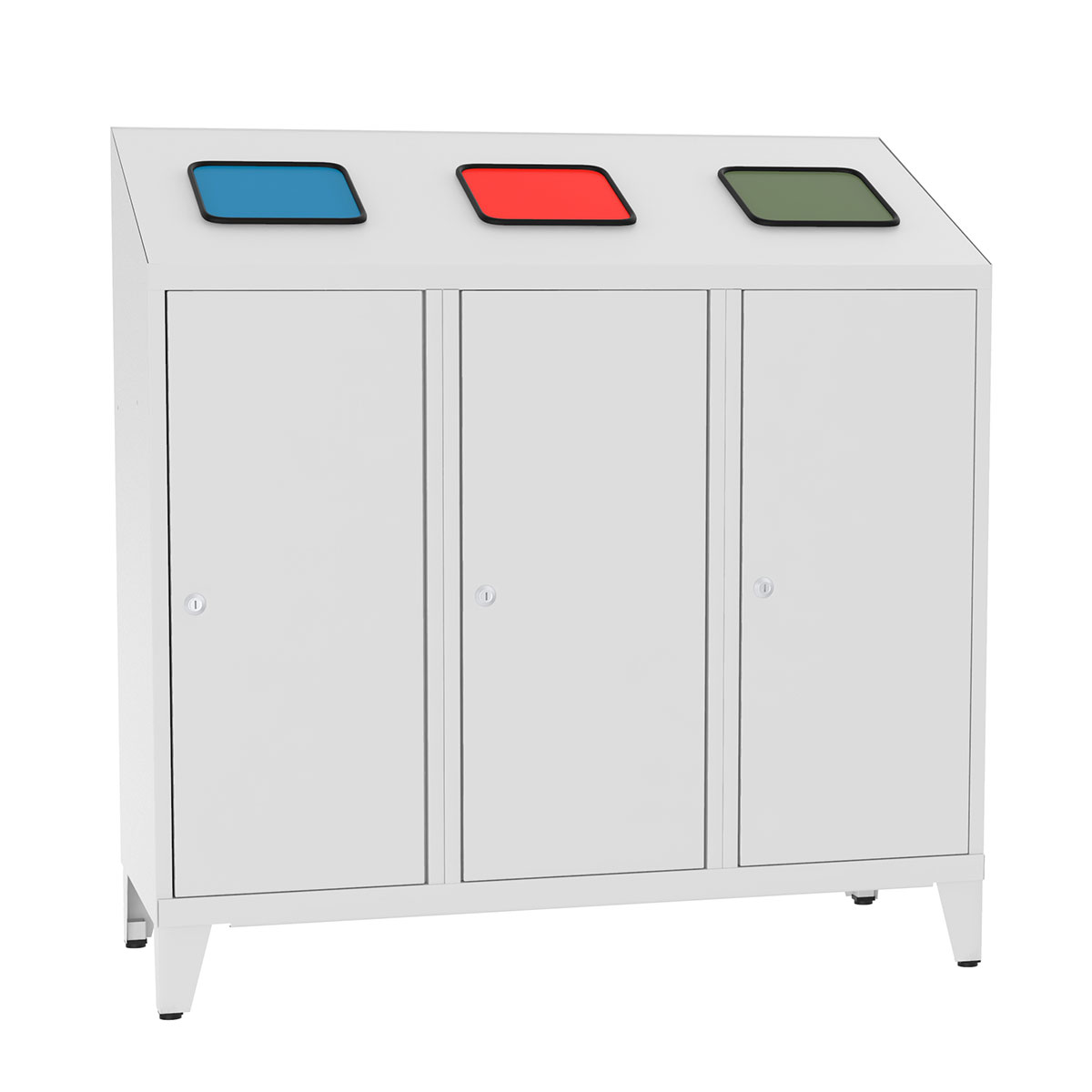 Abfallbehälter aus Metall - 3 Kammern Abfallbehälter aus Metall - 3 Kammern