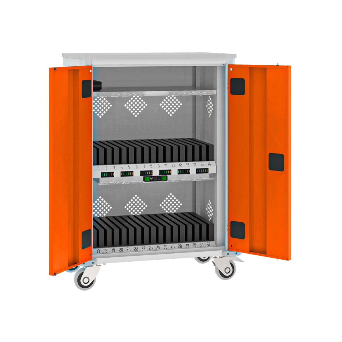 Tablet-Ladewagen - Akkuschrank offen