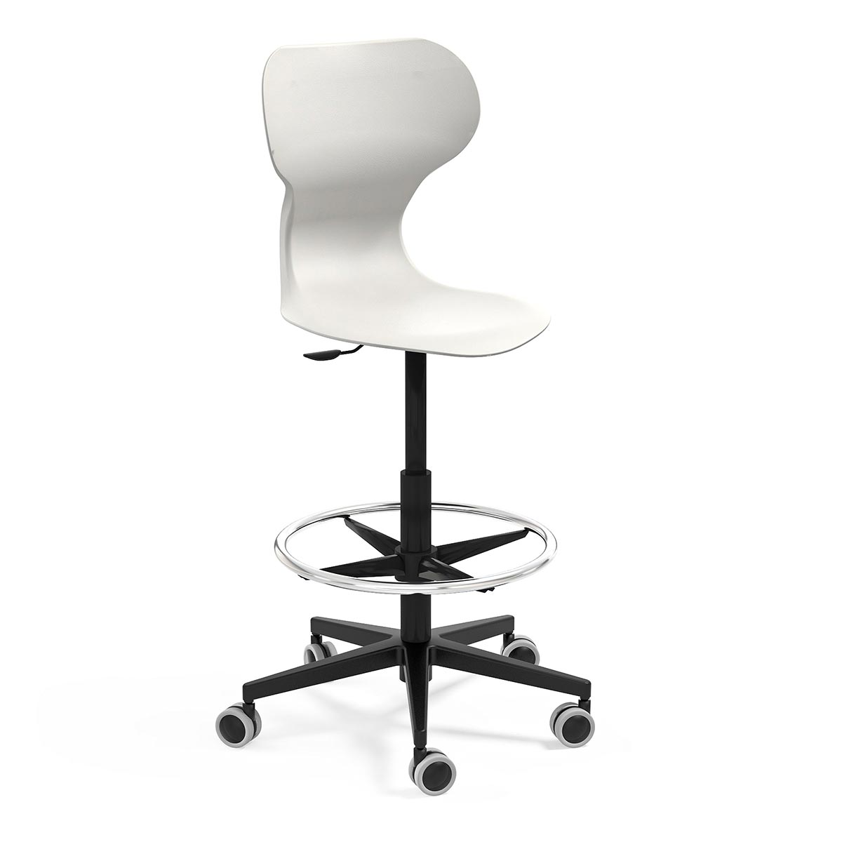 Counterstuhl-Bürostuhl und Empfangsstuhl Miato in der Farbe Weiß Counterstuhl-Bürostuhl und Empfangsstuhl Miato in der Farbe Weiß