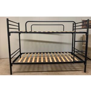 Etagenbett aus Stahl mit Holz-Lattenrost
