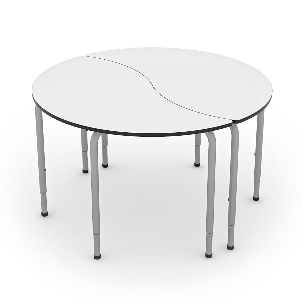 Höhenverstellbarer Halbrundtisch YANG als Kombination zum Rundtisch Höhenverstellbarer Halbrundtisch YANG als Kombination zum Rundtisch