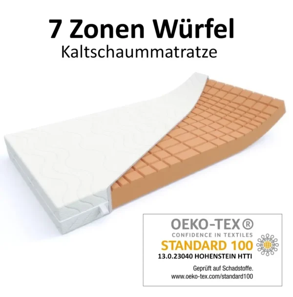 7-Zonen Würfel-Kaltschaummatratze