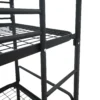 Schwarzes Doppelstockbett 190x90 cm mit Schutz-und Aufstiegshilfe (Leiter)