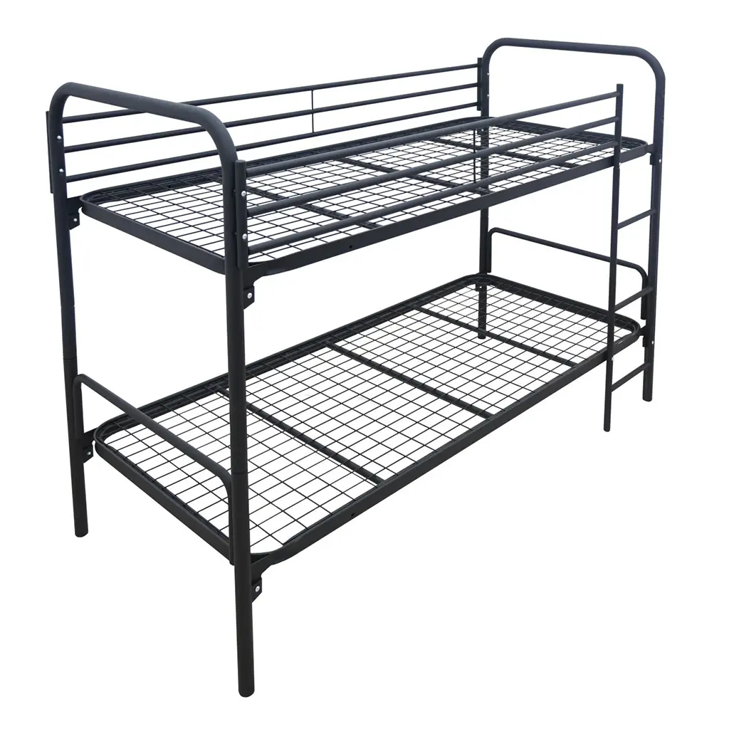 Stahl-Doppelstockbett-190x90 cm schwarz mit Sicherheitsset