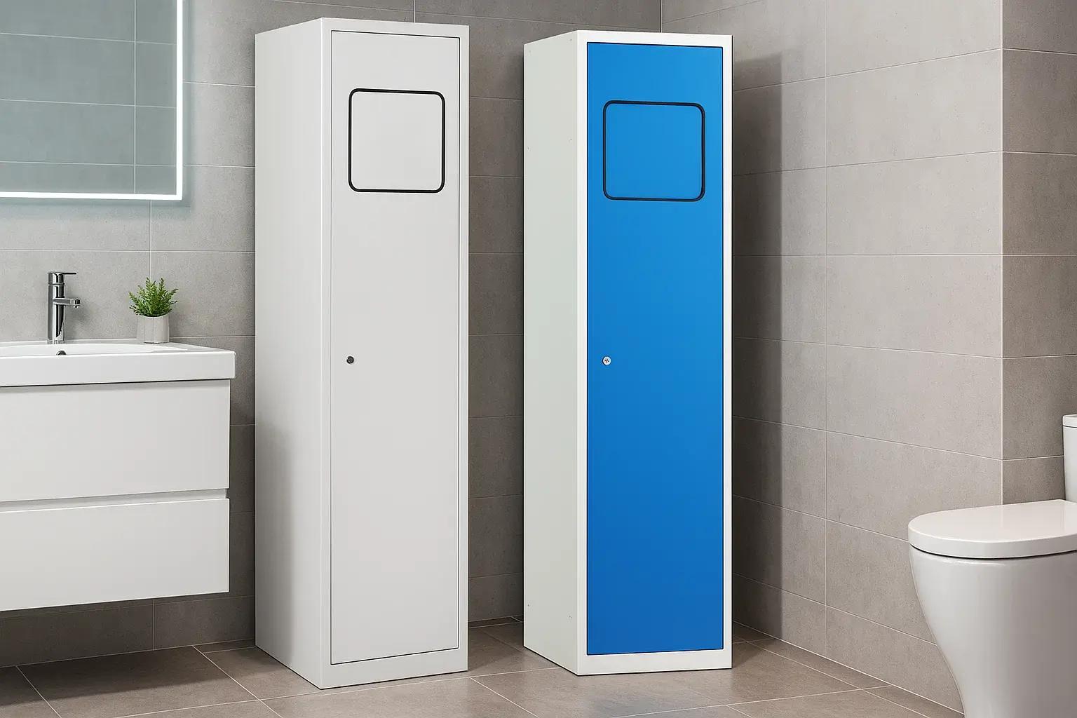 Wäschesammelschrank im Badezimmer