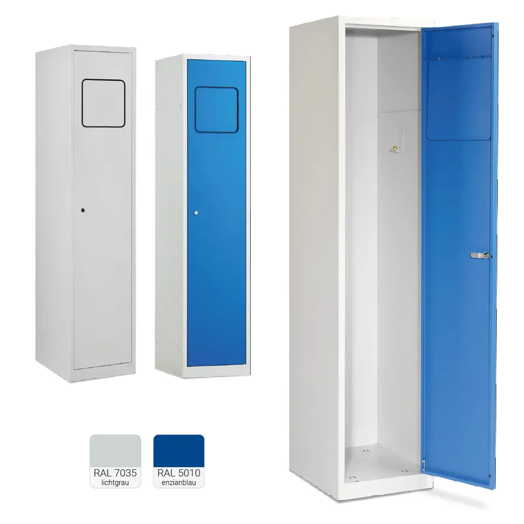 Wäscheschrank Metallspind aus Stahl mit Einwurfklappe in 2 Farbkombinationen