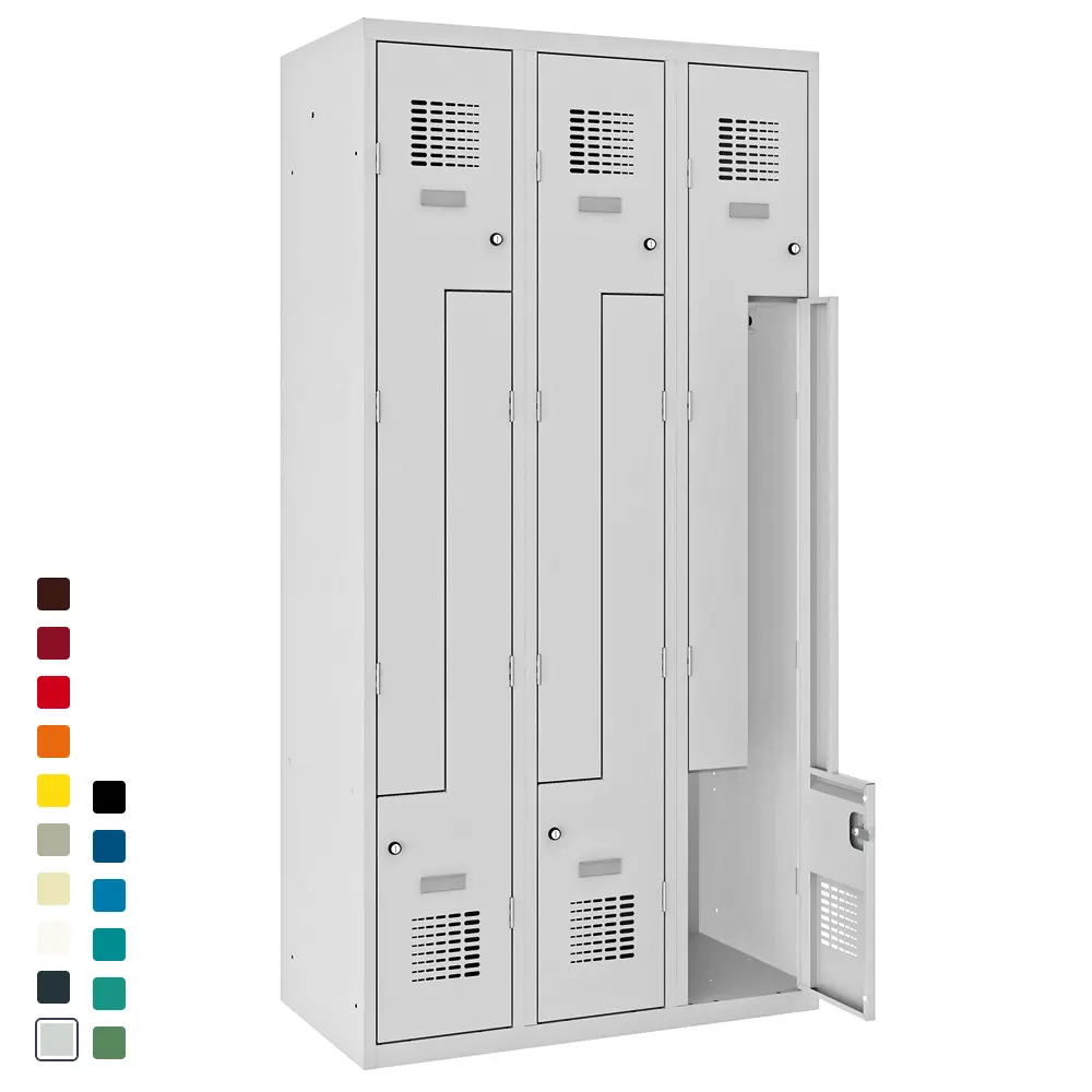 Z-Kleiderspind V3 in Lichtgrau für Umkleideräume