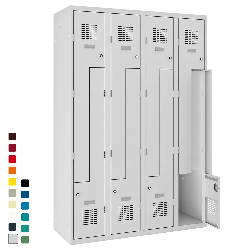 Z-Kleiderspind V4 in Lichtgrau für Umkleideräume