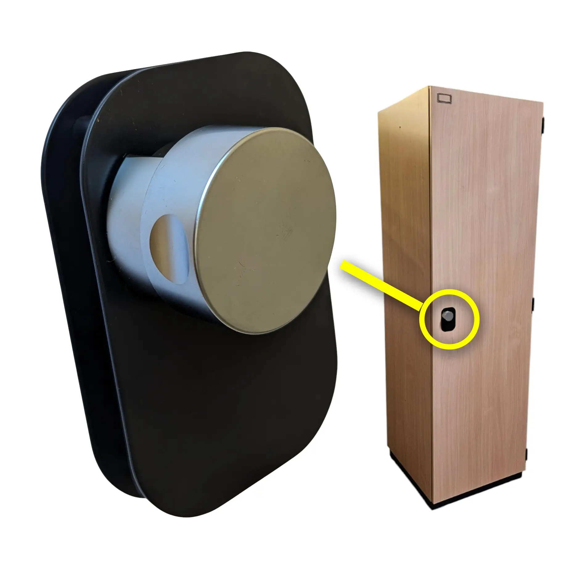 Schlossgehäuse mit Drehknauf für Bundeswehr-Buche-Dekor Schrank