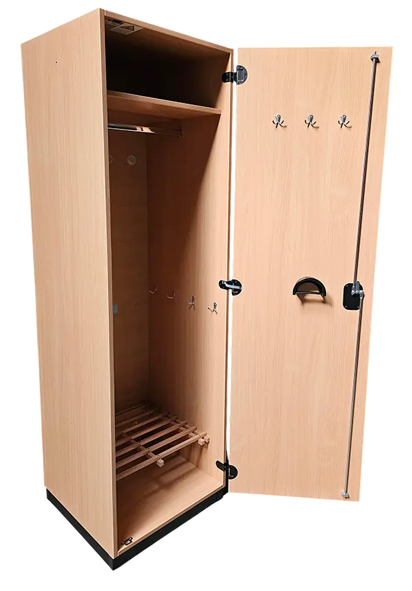 Original Holzschuhrost als Einlagerost für den rechten Bundeswehrschrank im Buche-Dekor